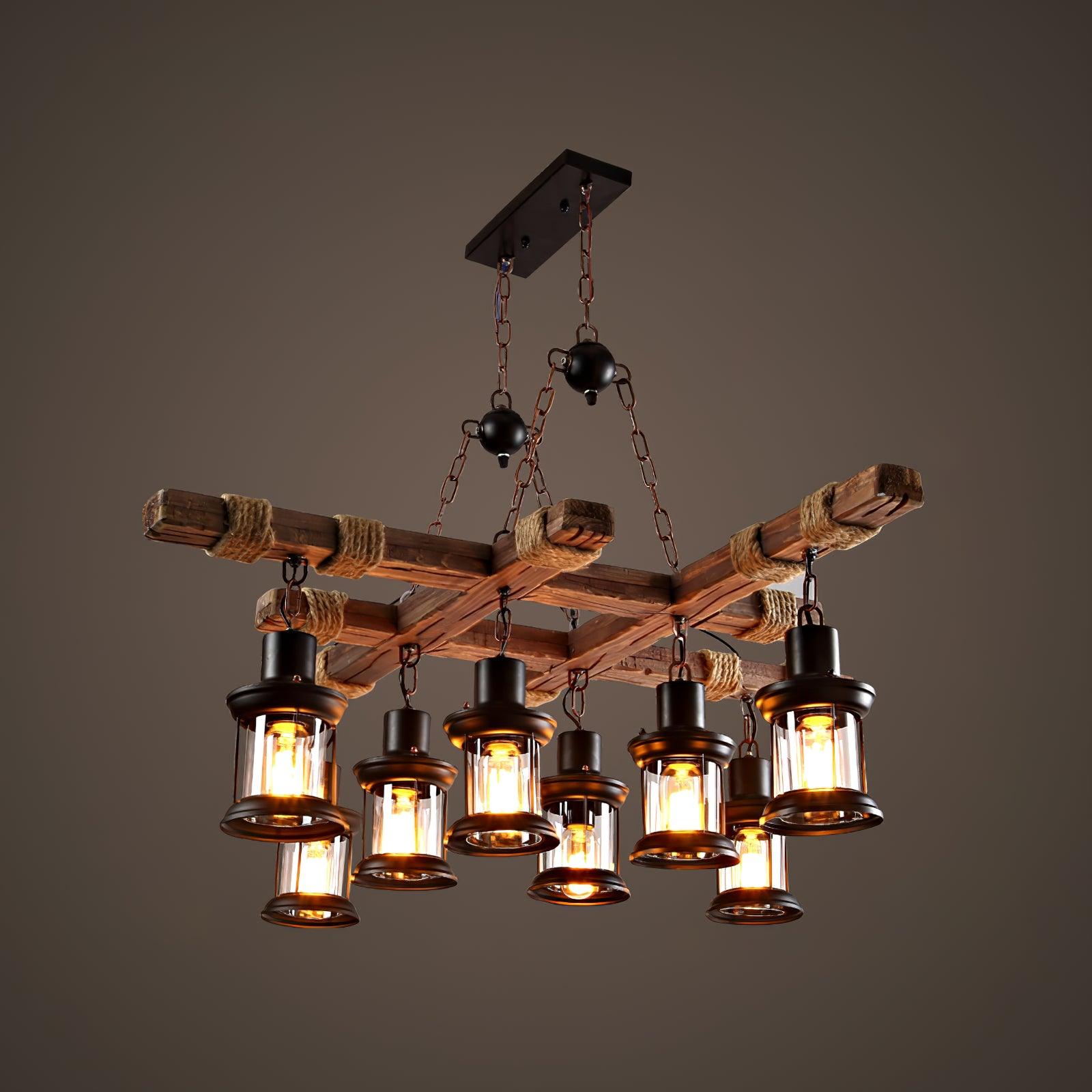 Vintage Wood Glass Chandeliers - Letslighting