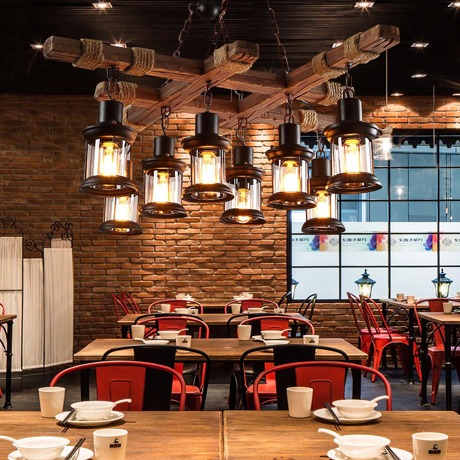 Vintage Wood Glass Chandeliers - Letslighting