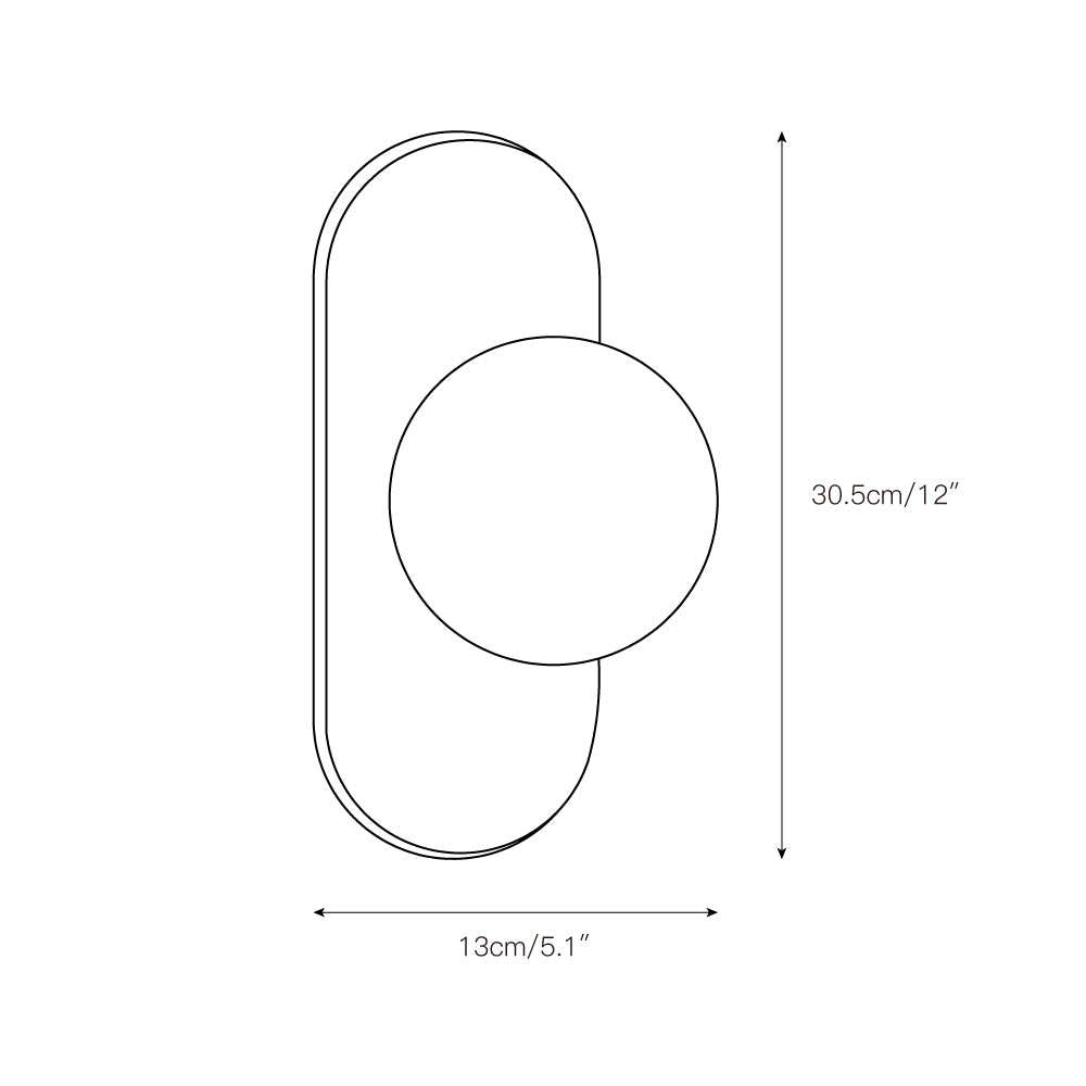 Evenara Modern Minimalist Oval Marble Glass Wall Lamp - Lamp Copper