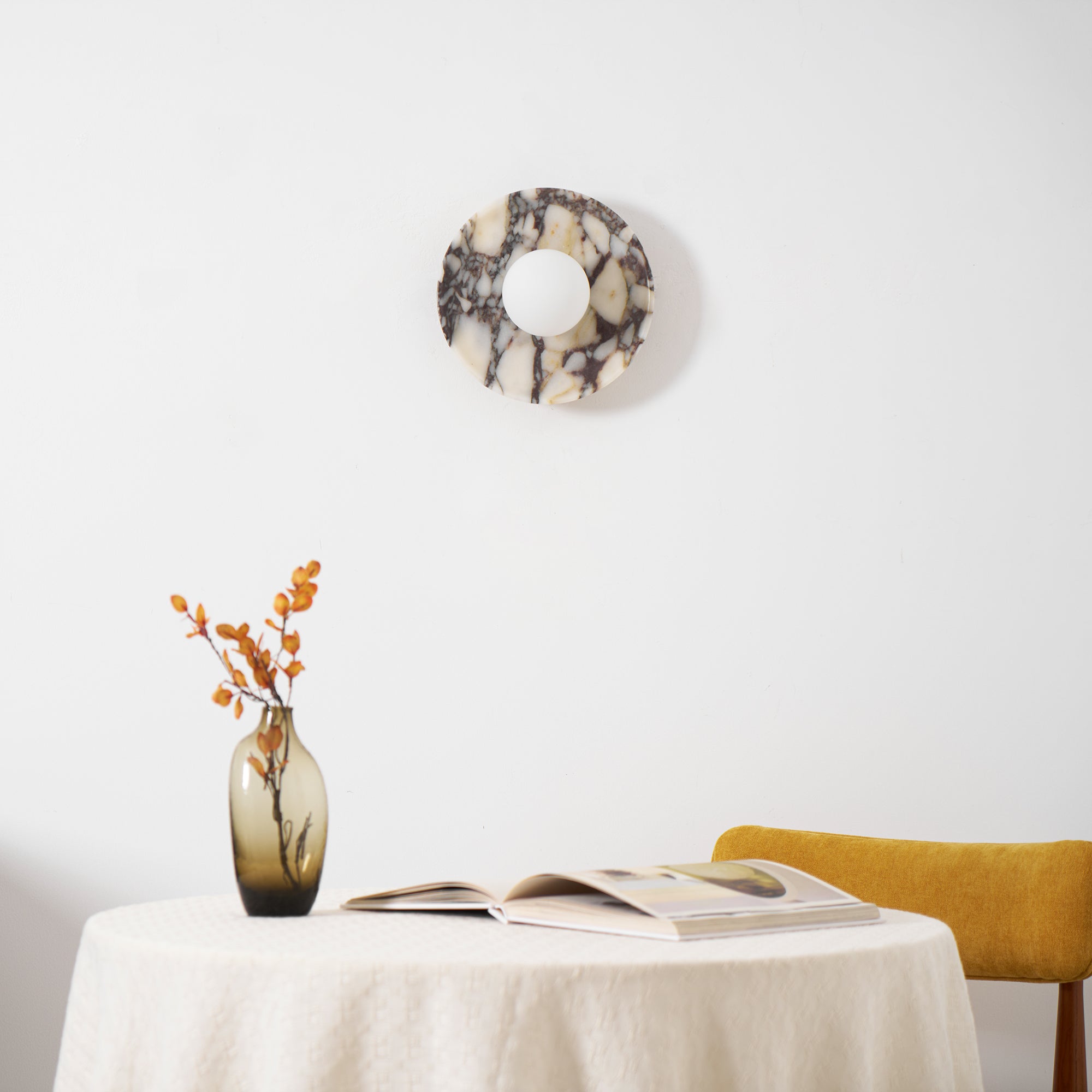 Cacariel Modern Minimalist Marble Glass Wall Lamp - Lamp Copper