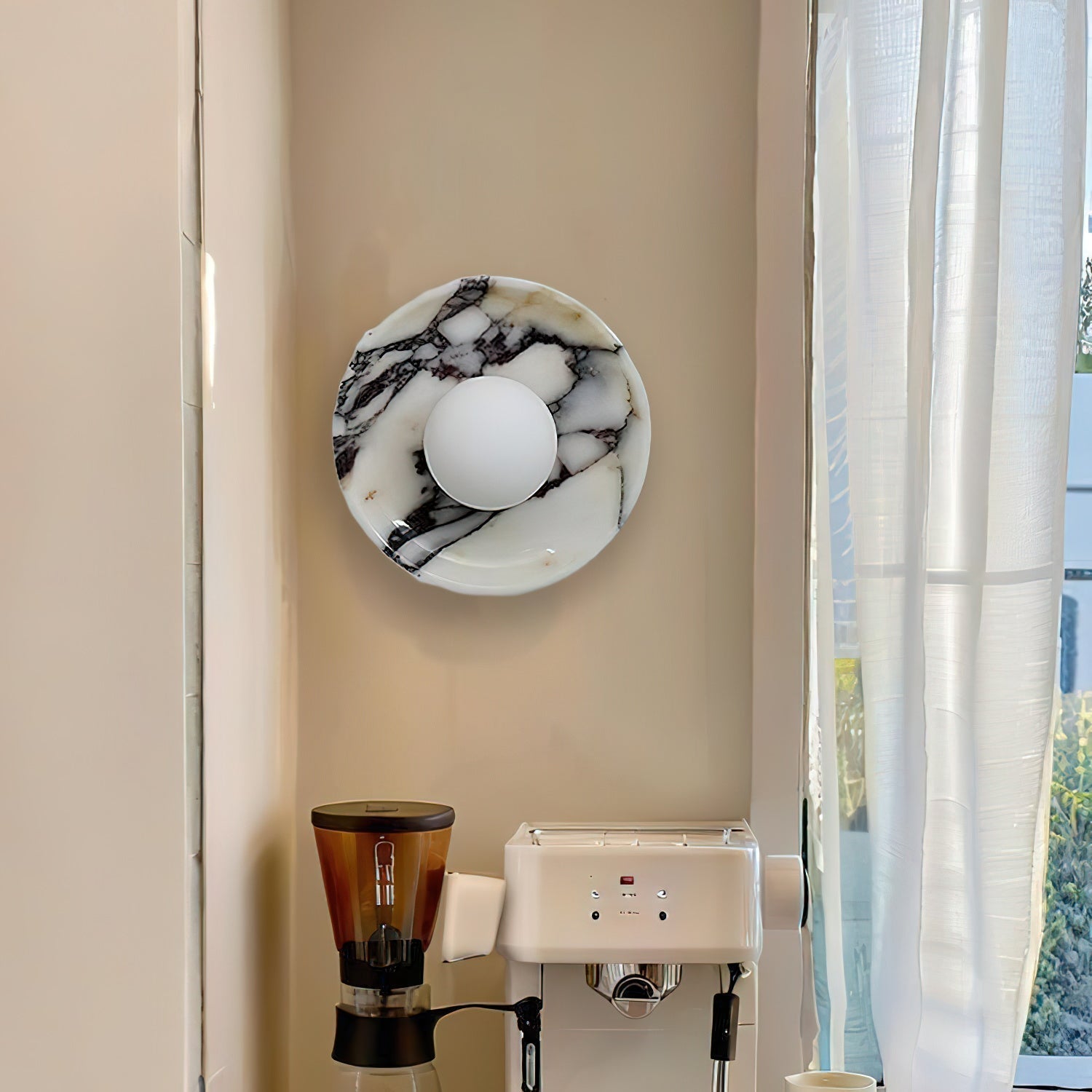 Cacariel Modern Minimalist Marble Glass Wall Lamp - Lamp Copper