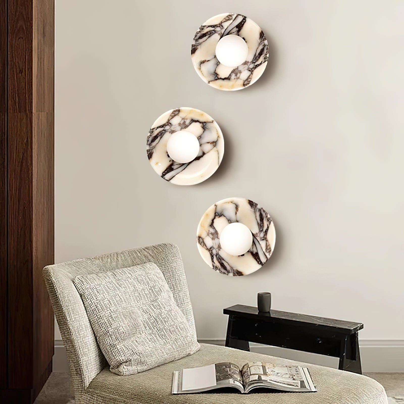 Cacariel Modern Minimalist Marble Glass Wall Lamp - Lamp Copper