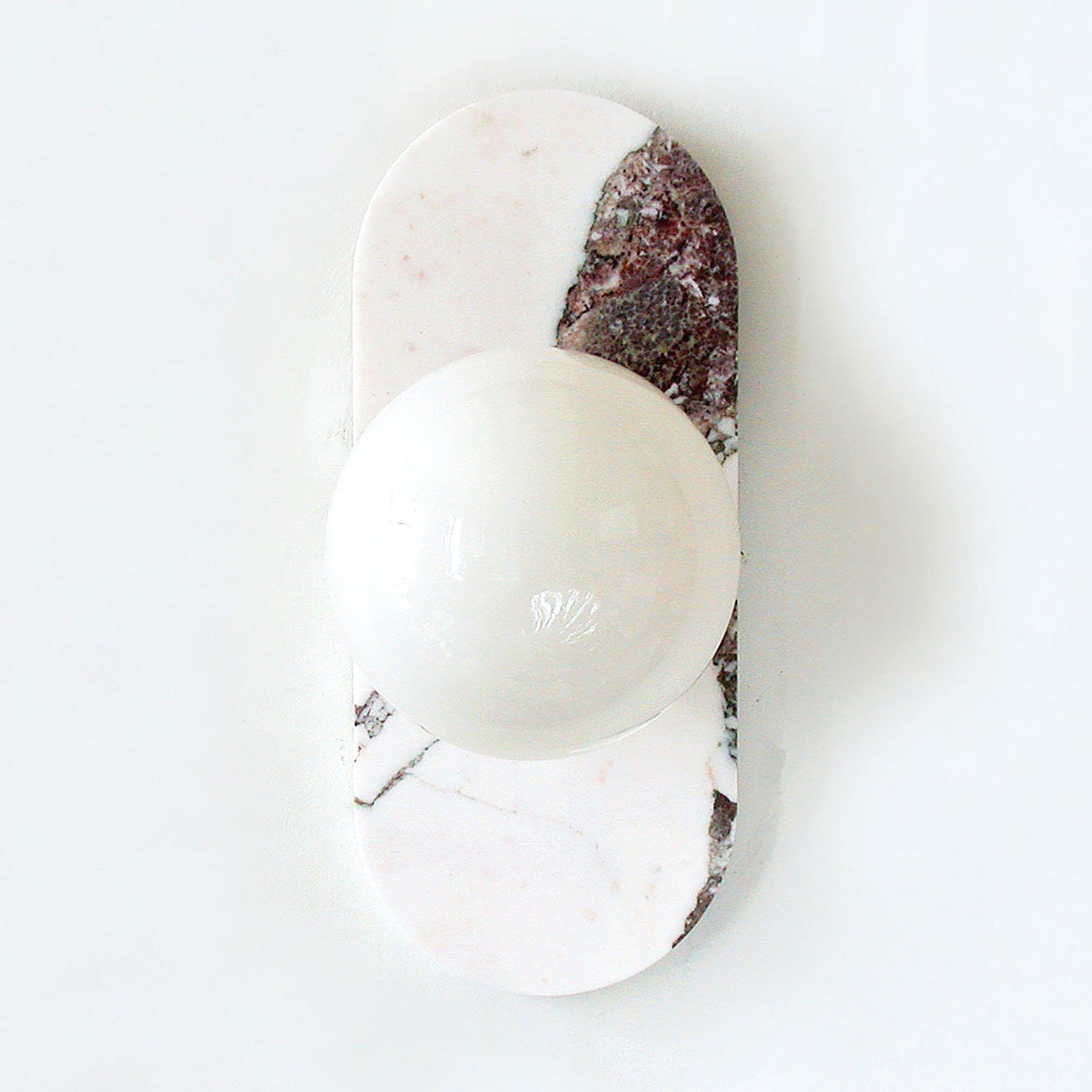 Evenara Modern Minimalist Oval Marble Glass Wall Lamp - Lamp Copper