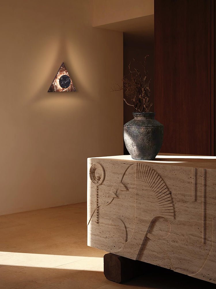 Pyramid Rustic Marble Wall Light - Letslighting