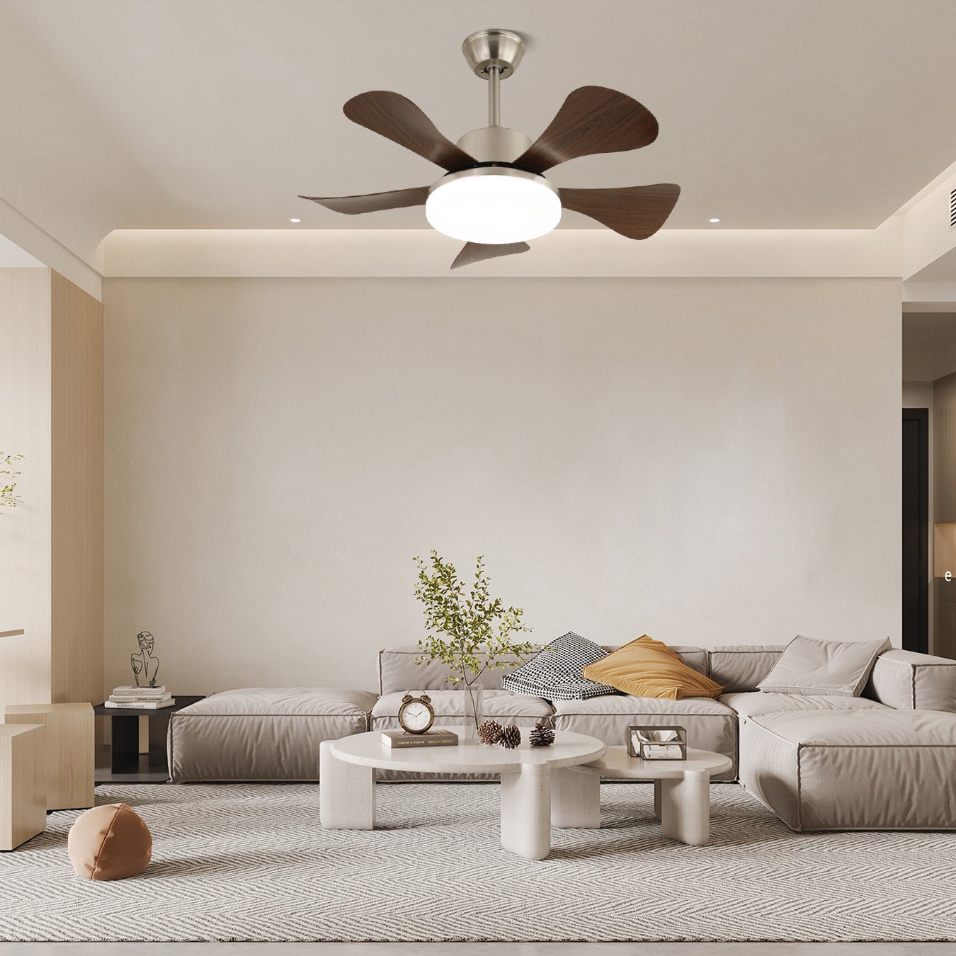 Mando a distancia para el ventilador de techo moderno de madera con luz