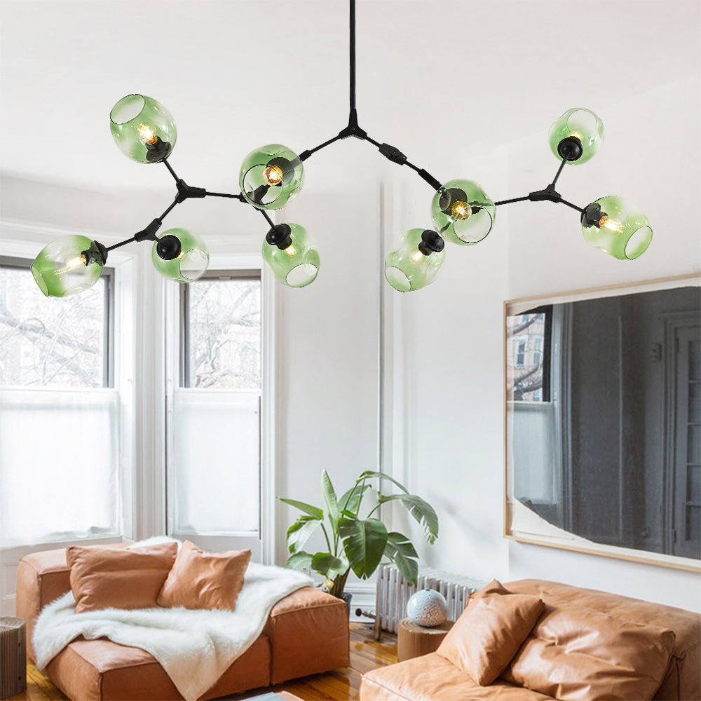 Valentina Diseño Molecular Bola Metal/Vidrio Lámpara Colgante Negra/Doroda