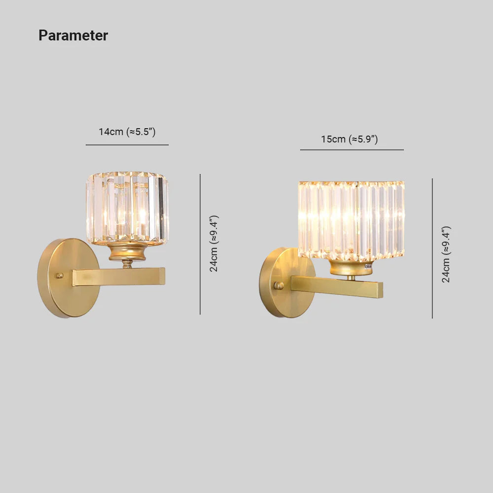 Arisha Moderno Cuadrado/Redondo Metal/Cristal Aplique de Pared Dorado