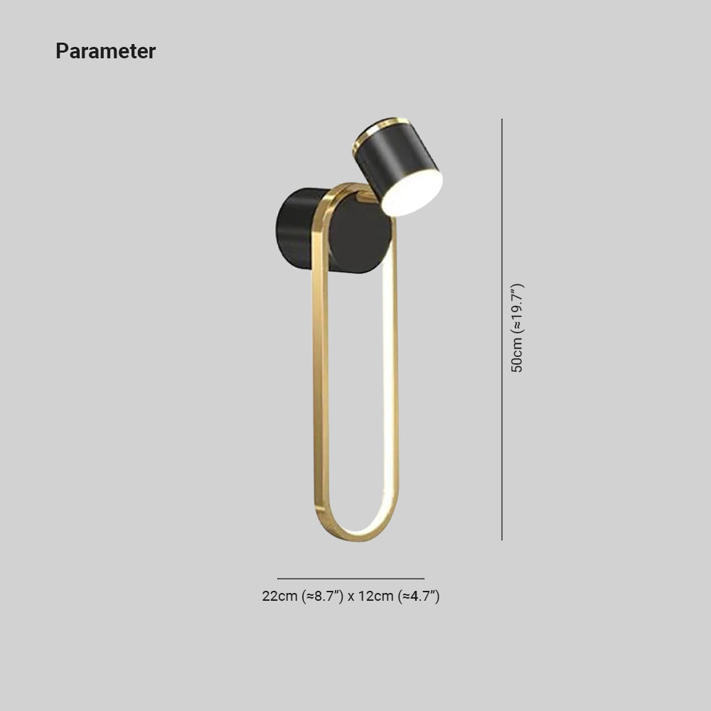 Ray Moderno Geométrico Metal LED Aplique de Pared Negro