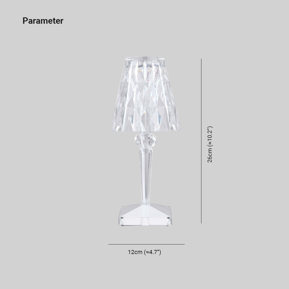 Kristy Moderna Minimalista Cristal Lámpara de Mesa Transparente