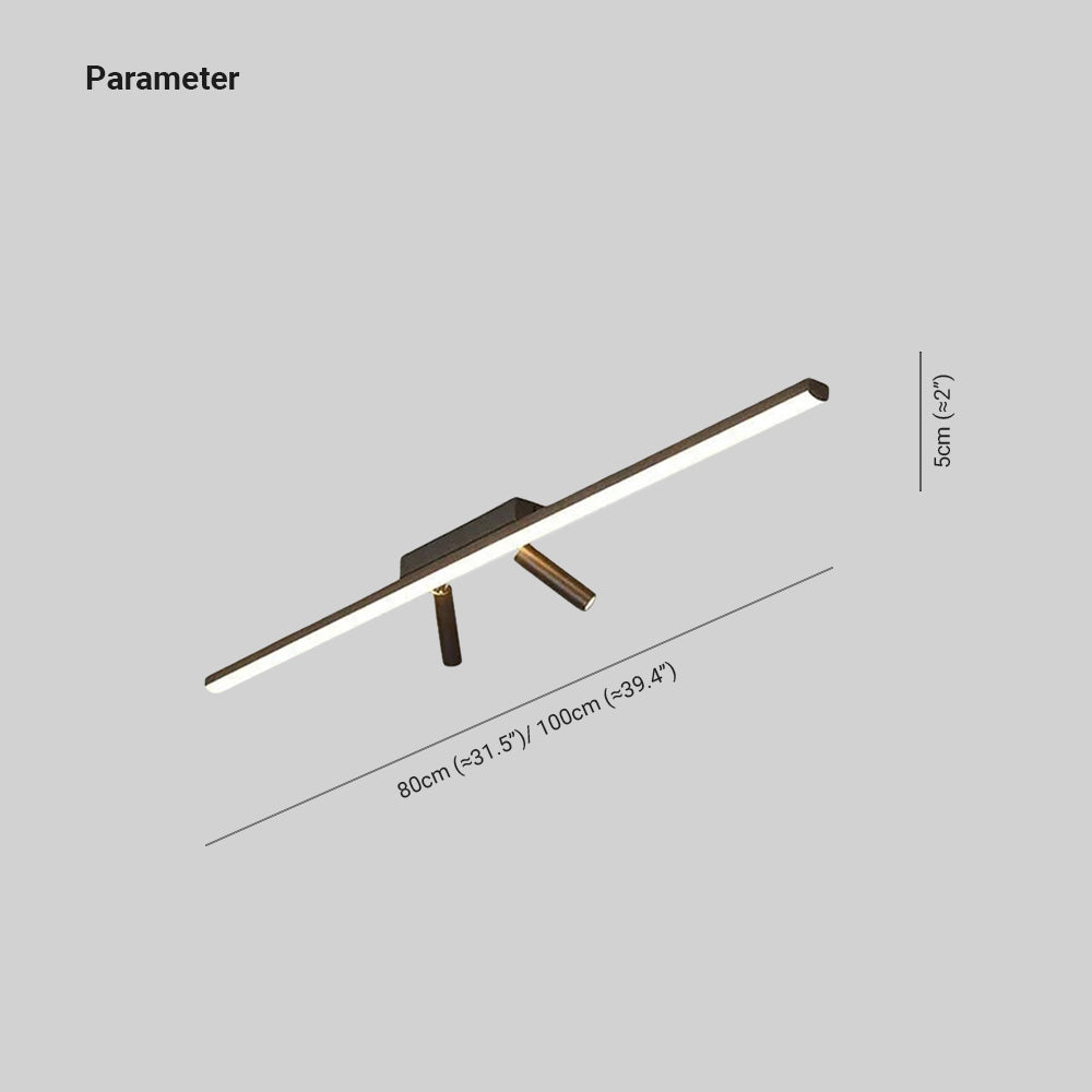 Aim Moderna Lineal Doble Foco Metal Lámpara de Techo Negra