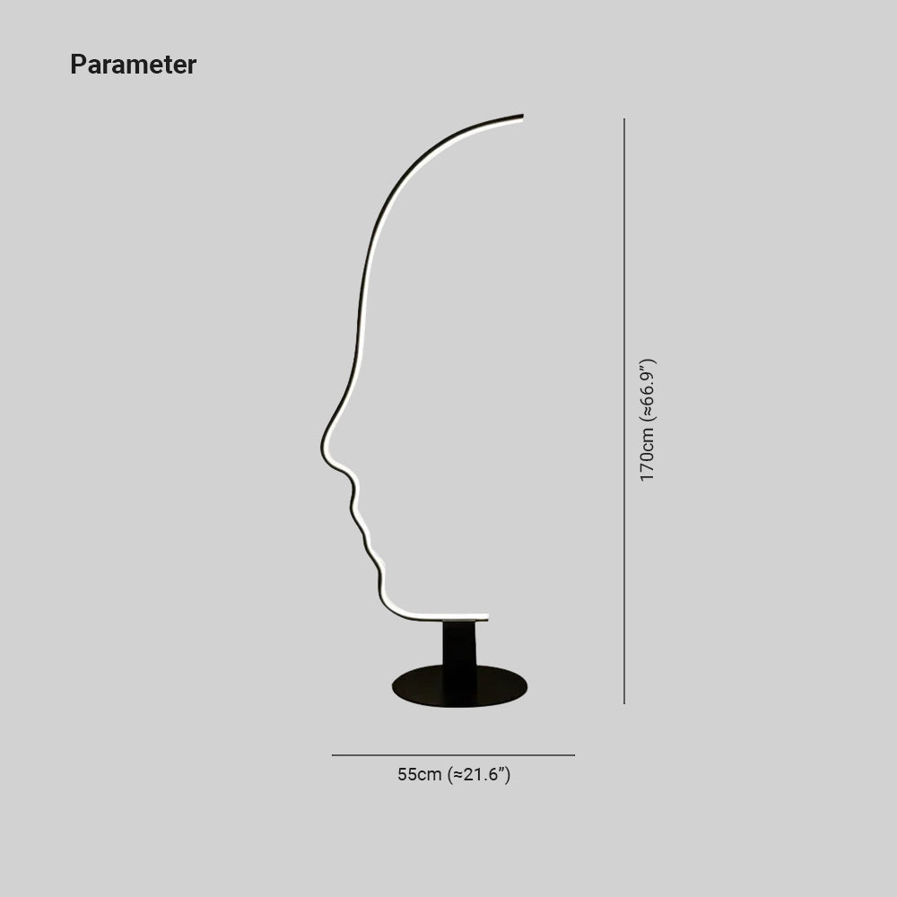 Mira Moderna Diseño Metal/Silicio LED Lámpara de Pie Negra