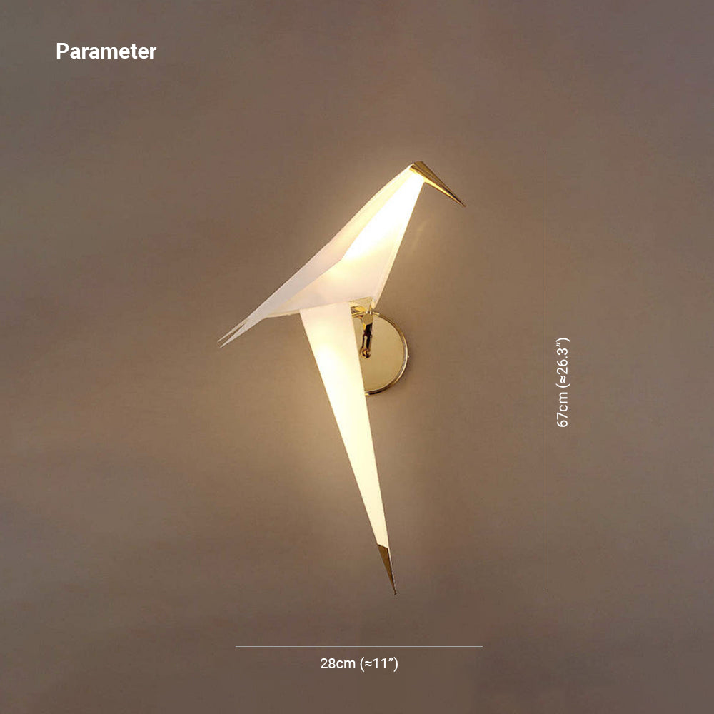 Arisha Art Déco Pájaro Metal/Acrílico LED Aplique de Pared Blanco