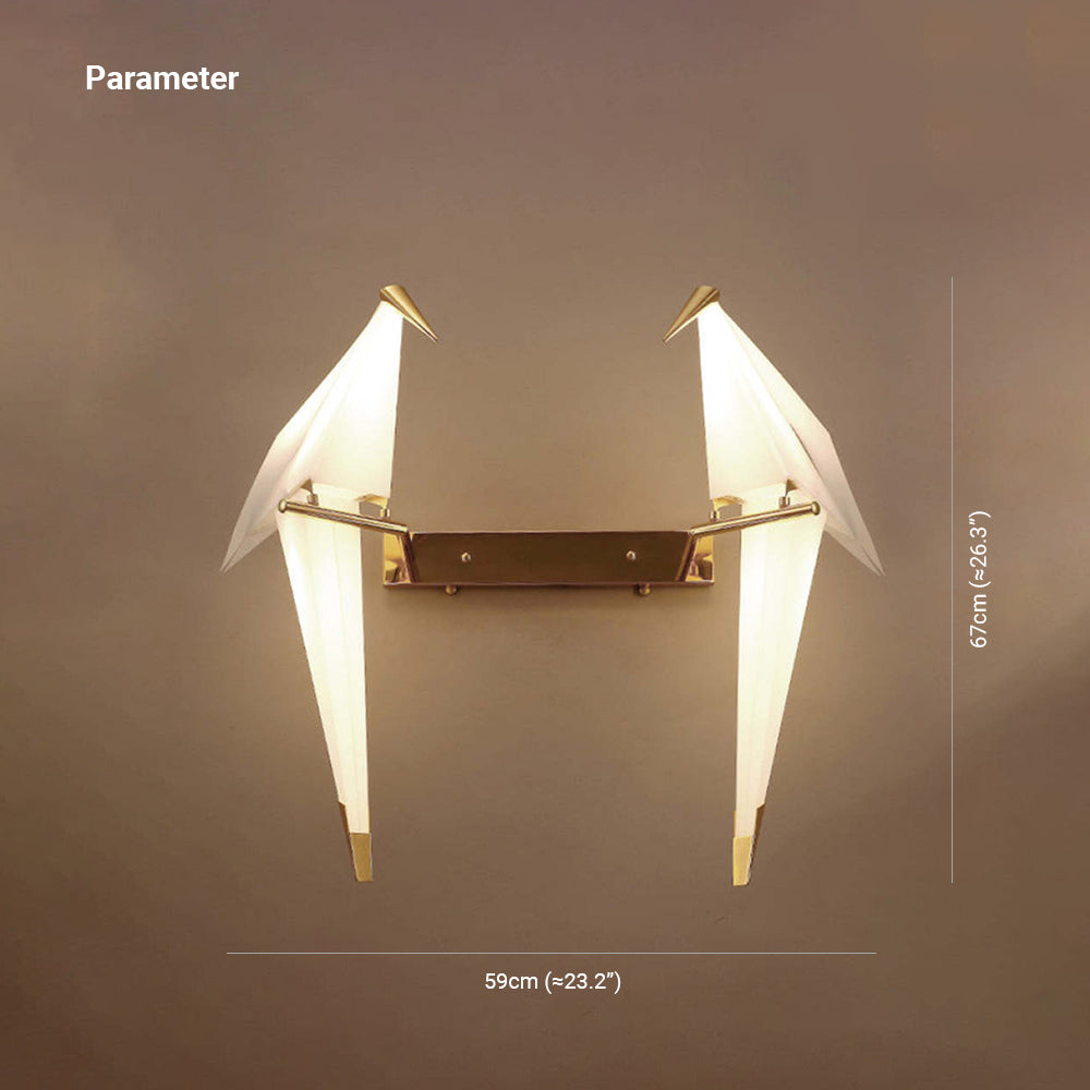Arisha Art Déco Pájaro Metal/Acrílico LED Aplique de Pared Blanco