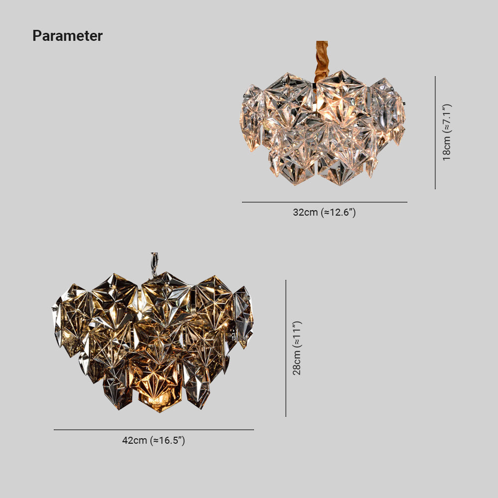 Kristy Candelabro Lámpara Colgante Metal/Cristal Clara