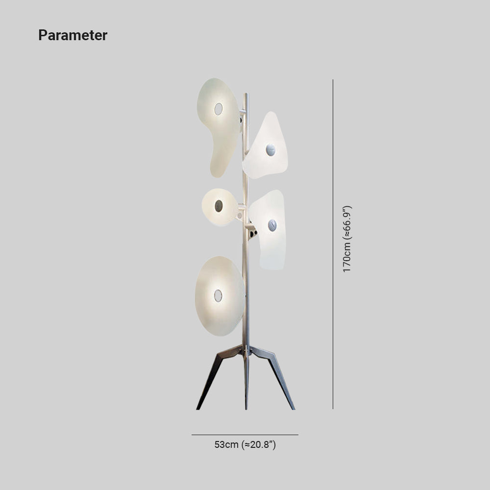 Morandi Modern Geométrico Metal LED Lámpara de Pie Blanca