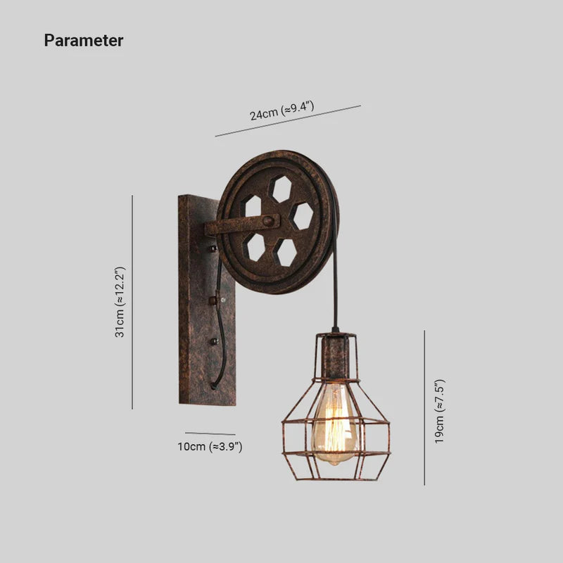Silva Vintage Industrial LED Aplique de Pared Bronce/Negra