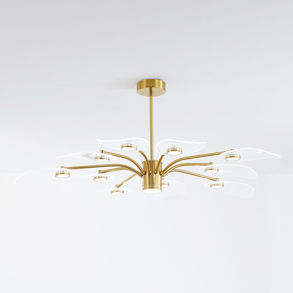 Arisha Diseño Flor Metal Lámpara de Techo Dorado