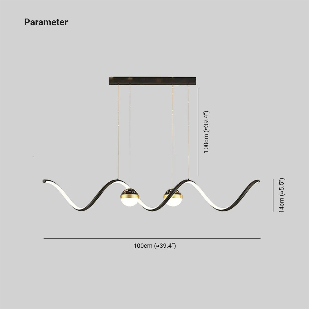 Arisha Nórdica Globo/Ola Metal/Acrílico Lámpara Colgante Negra/Blanca/Dorada