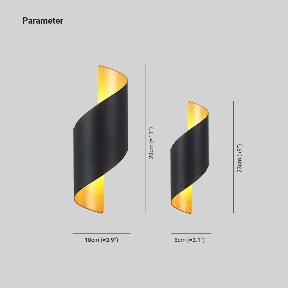 Ray Moderno Diseño Metal/Acrílico LED Aplique de Pared Blanco/Negro/Dorado
