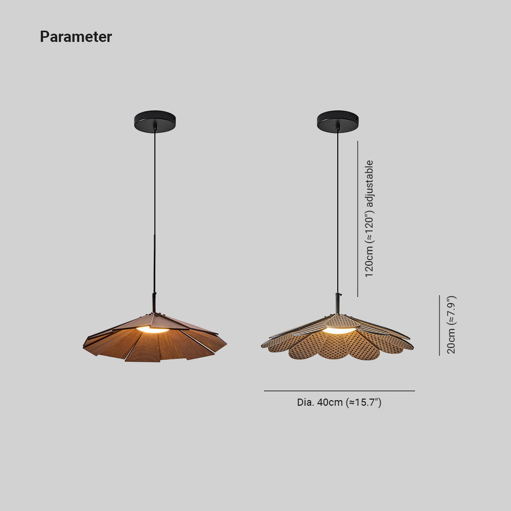 Ritta Retro LED Lámpara Colgante Nuez Madera Dormitorio/Bar/Comedor