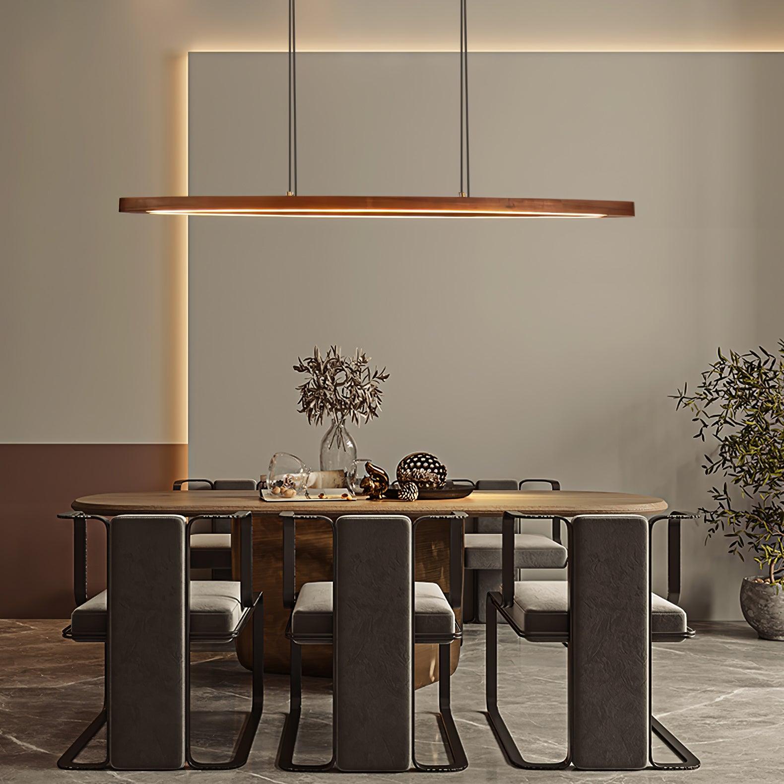 Walnut Arc Linear Pendant Lamp - Letslighting