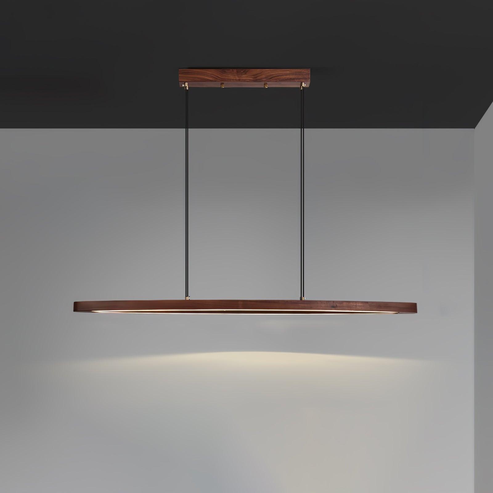 Walnut Arc Linear Pendant Lamp - Letslighting