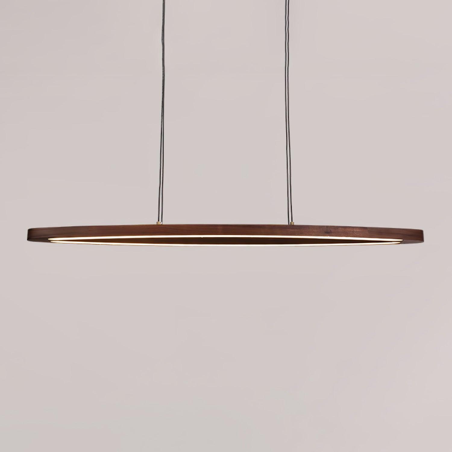 Walnut Arc Linear Pendant Lamp - Letslighting