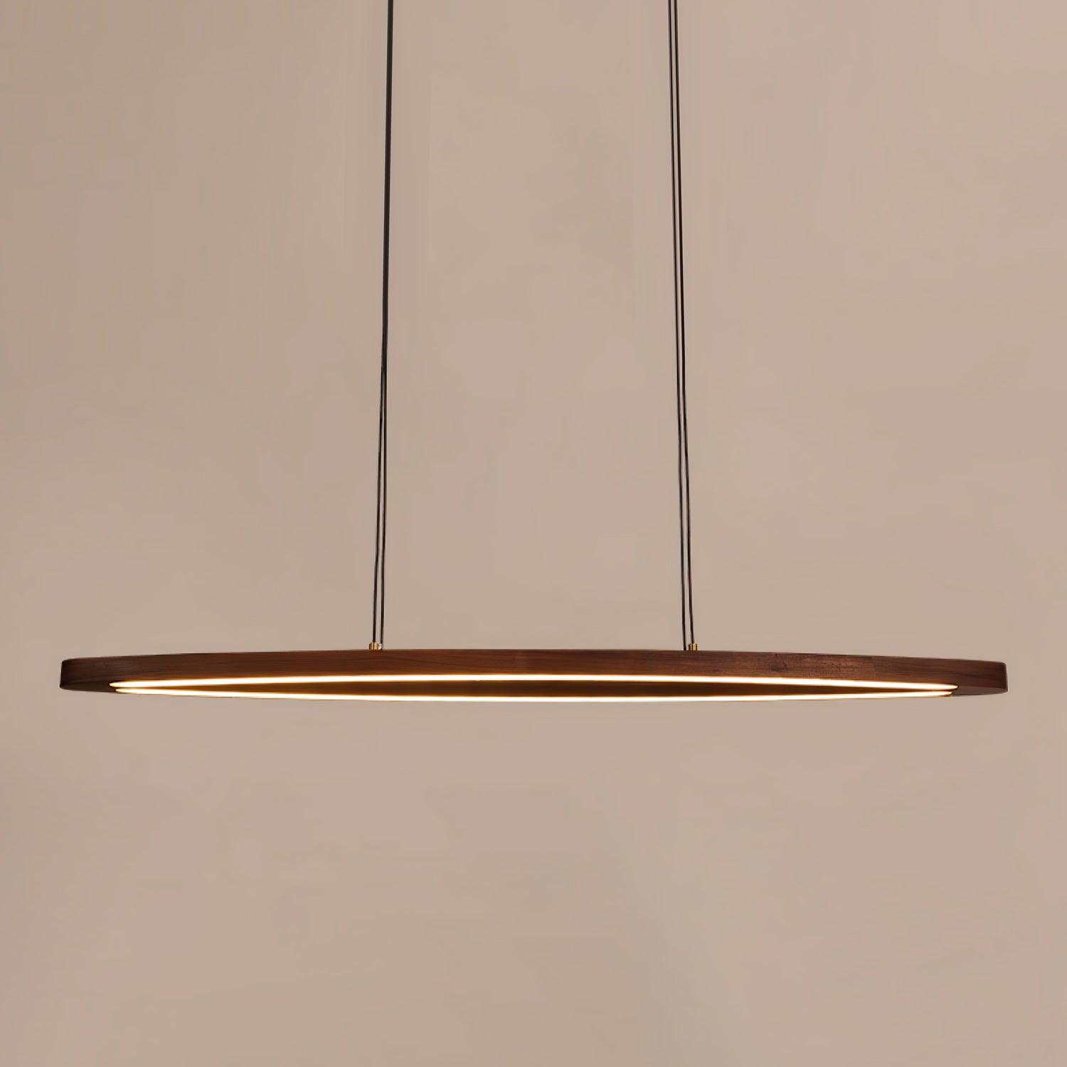 Walnut Arc Linear Pendant Lamp - Letslighting