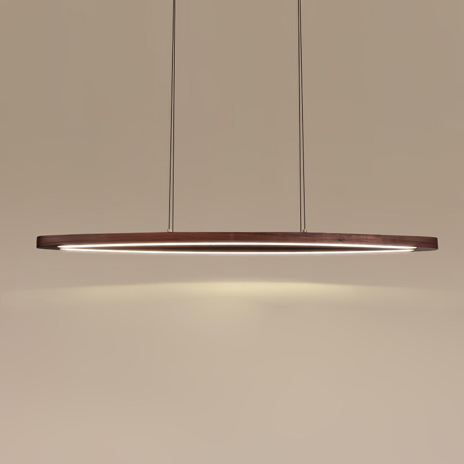Walnut Arc Linear Pendant Lamp - Letslighting