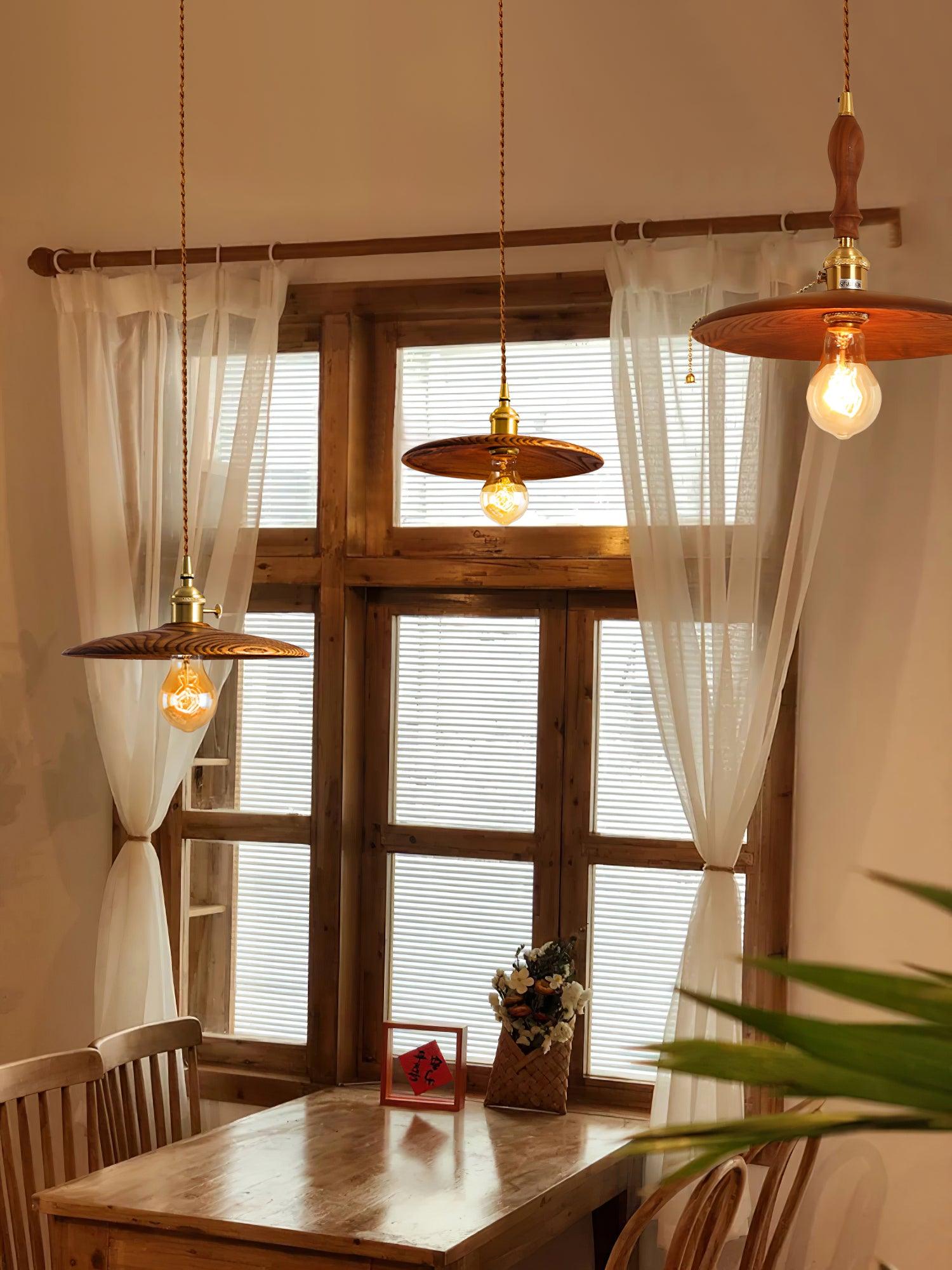 Walnut Conical Pendant Light - Letslighting