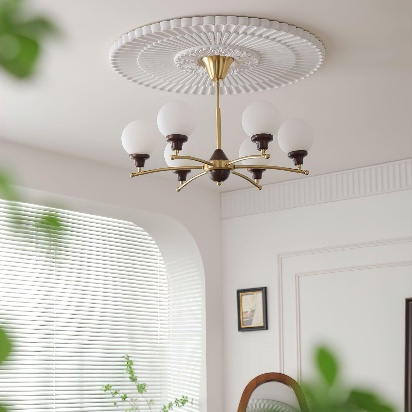 Walnut Glass Ball Chandelier - Letslighting