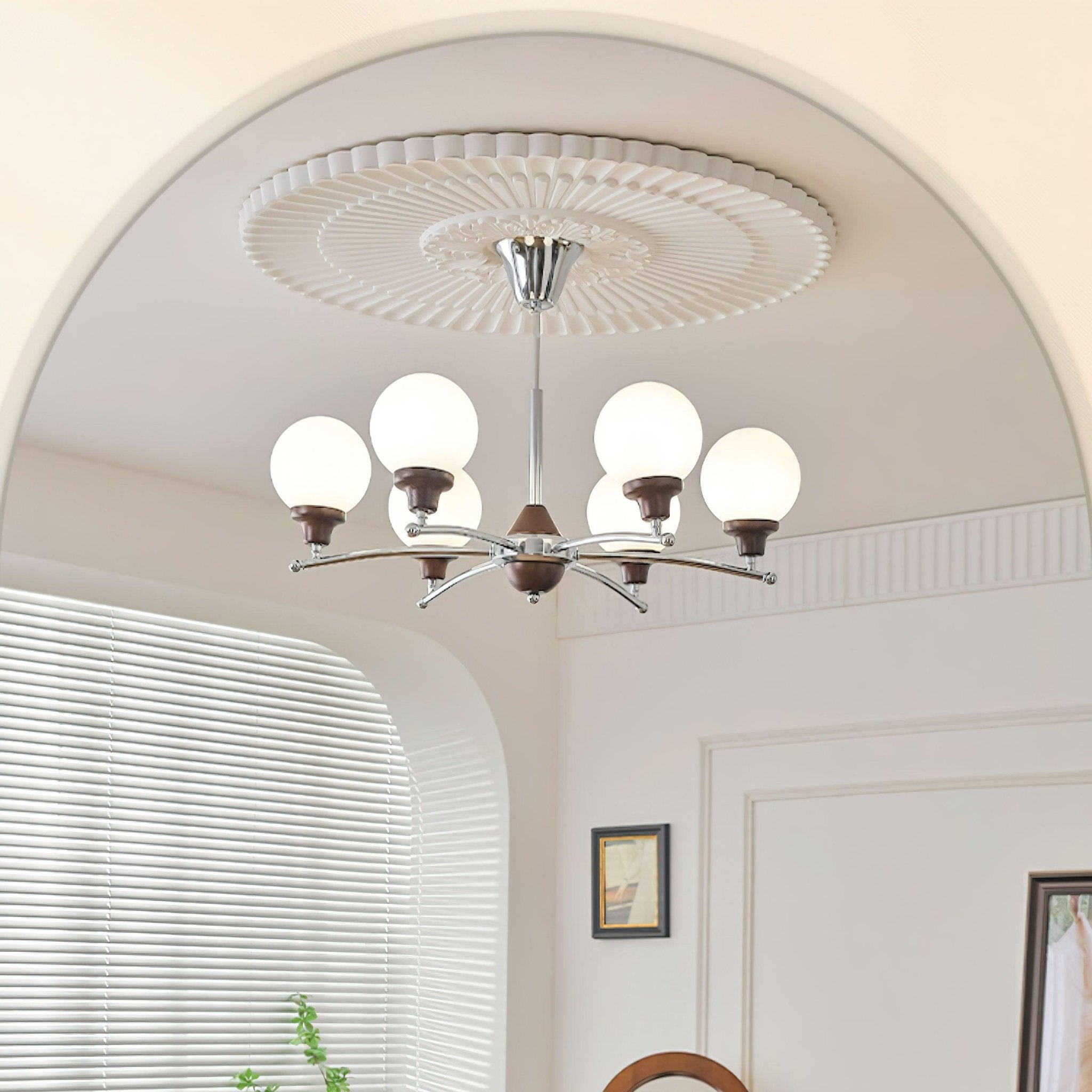 Walnut Glass Ball Chandelier - Letslighting