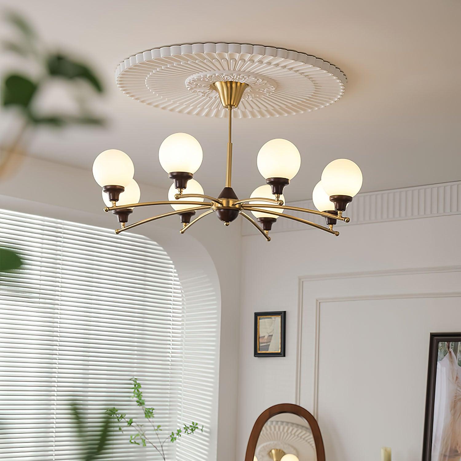Walnut Glass Ball Chandelier - Letslighting