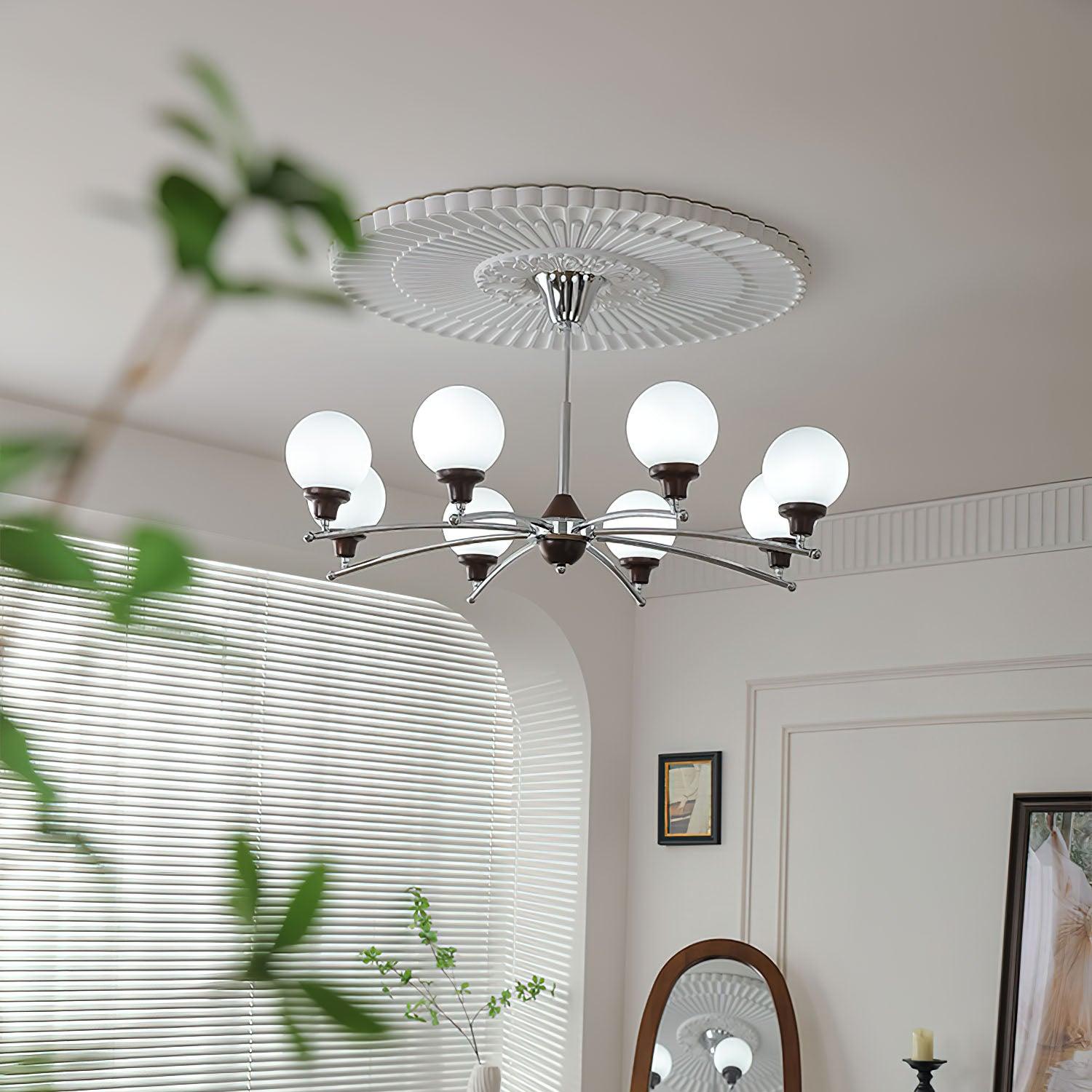 Walnut Glass Ball Chandelier - Letslighting
