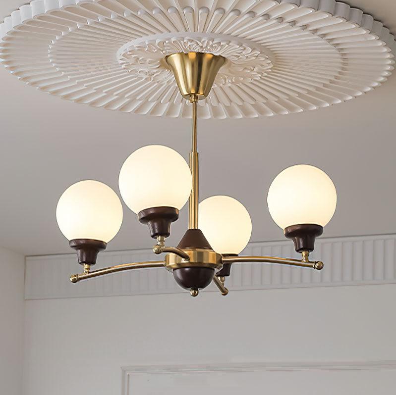 Walnut Glass Ball Chandelier - Letslighting