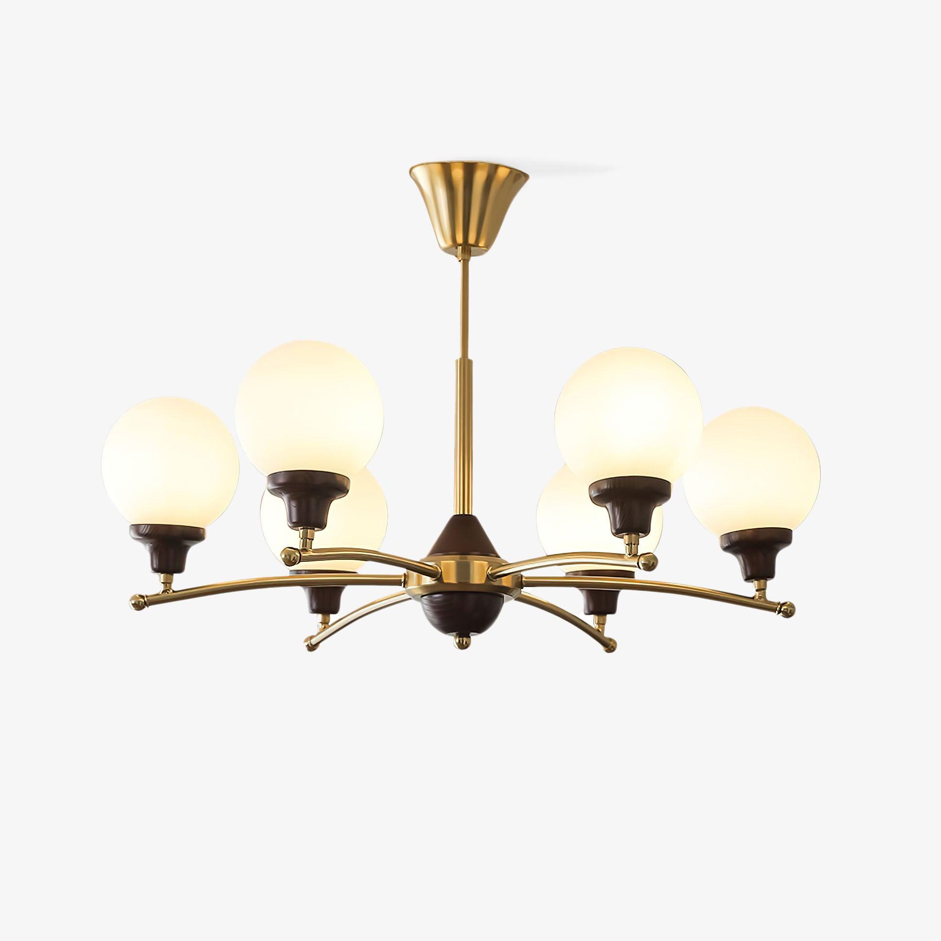 Walnut Glass Ball Chandelier - Letslighting