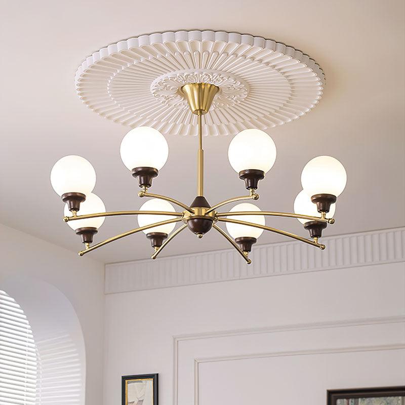 Walnut Glass Ball Chandelier - Letslighting