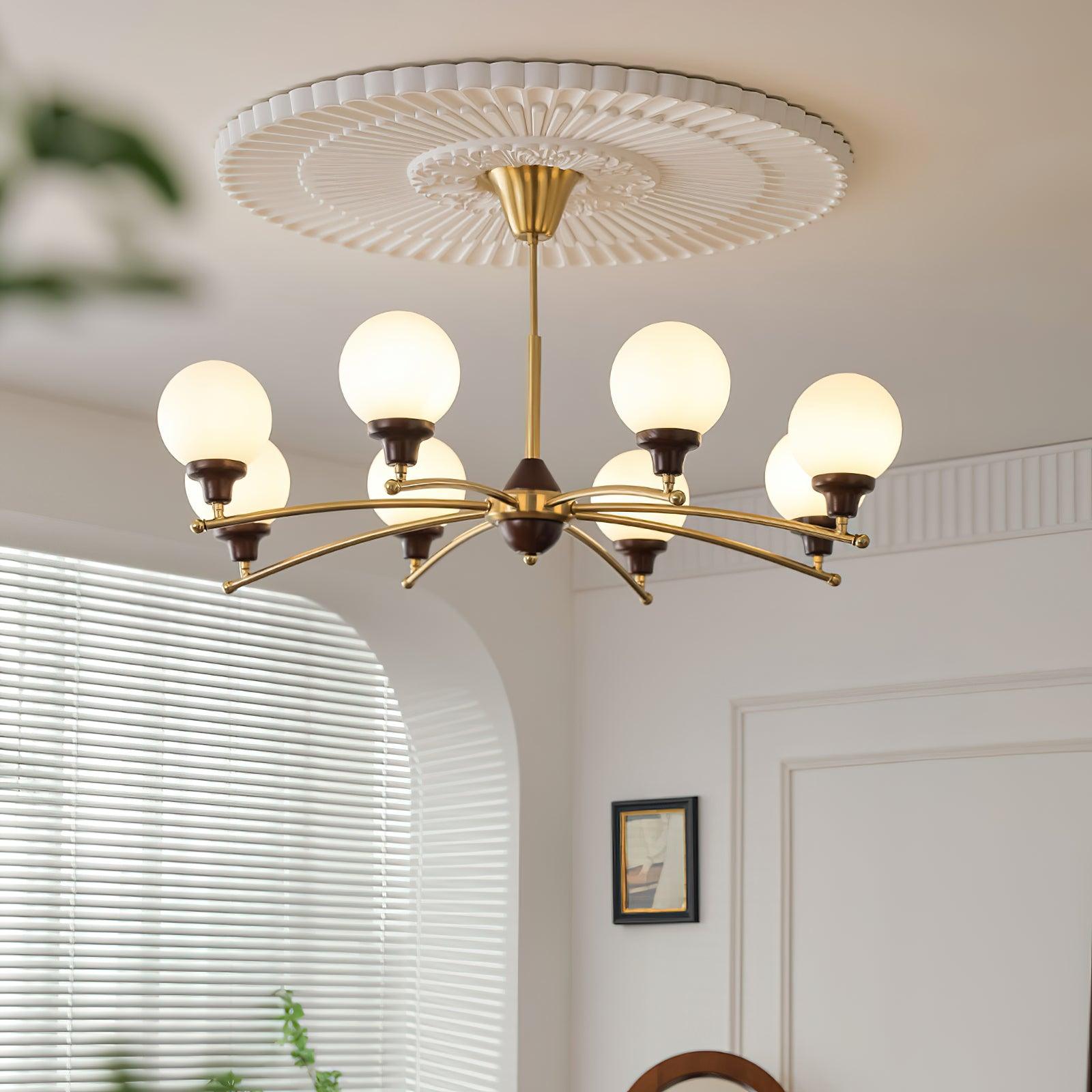 Walnut Glass Ball Chandelier - Letslighting