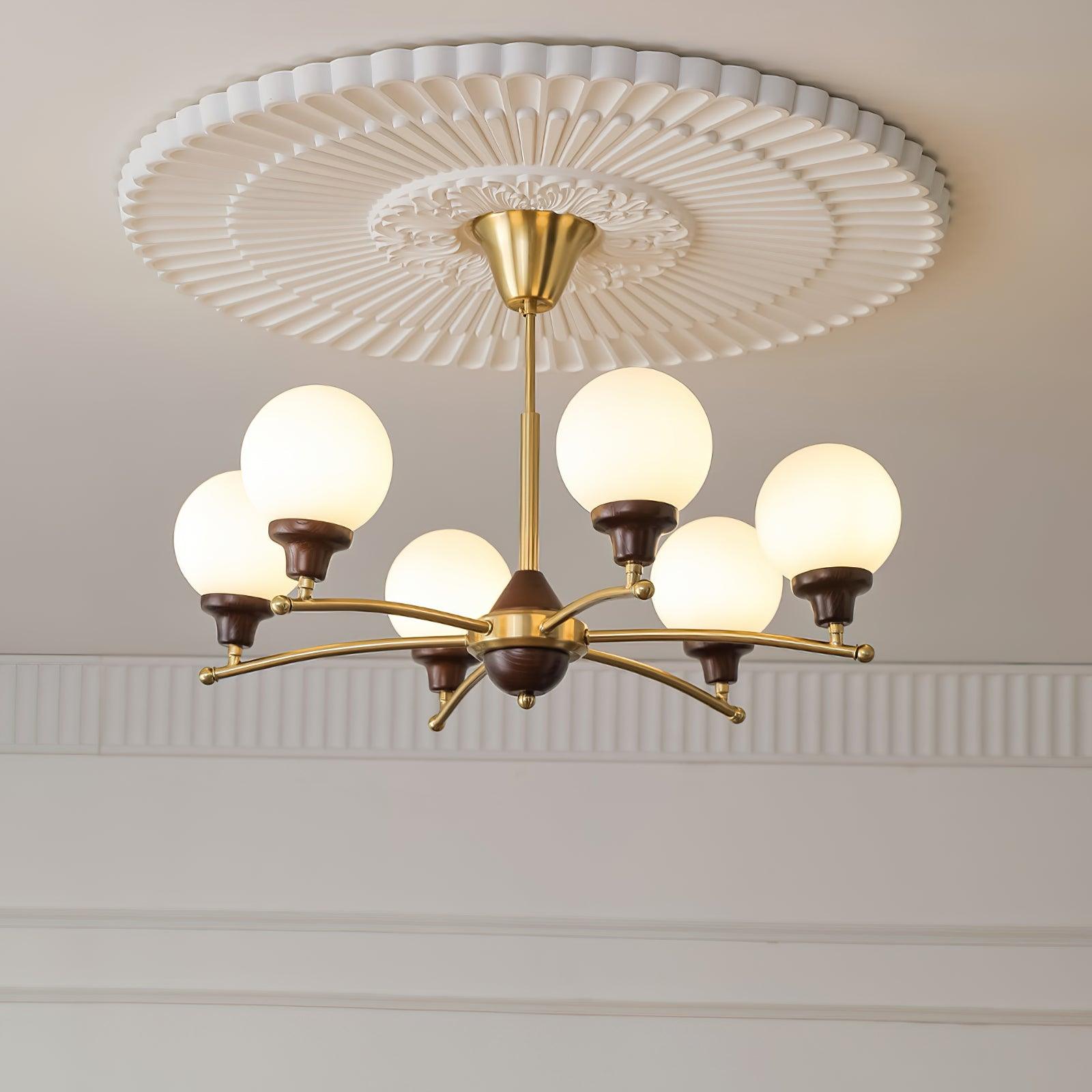Walnut Glass Ball Chandelier - Letslighting