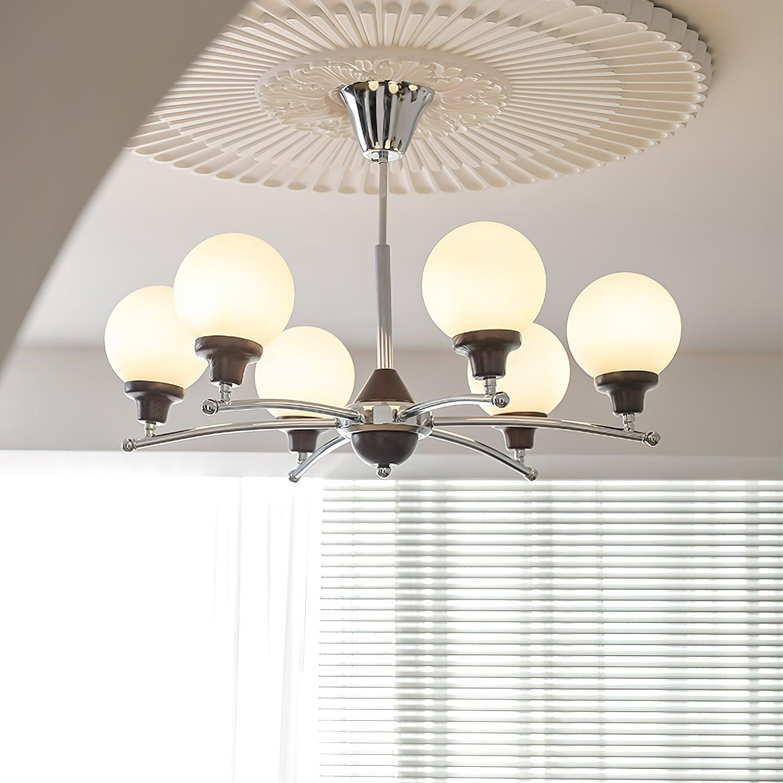 Walnut Glass Ball Chandelier - Letslighting