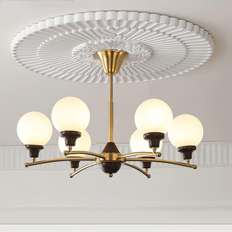 Walnut Glass Ball Chandelier - Letslighting