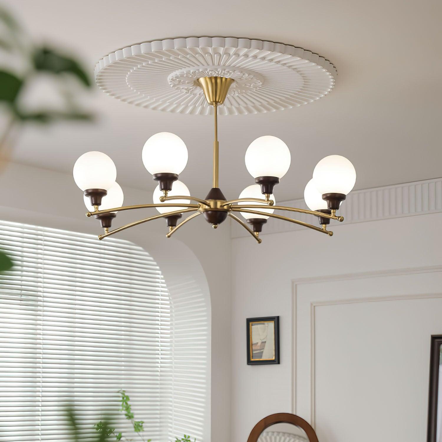 Walnut Glass Ball Chandelier - Letslighting