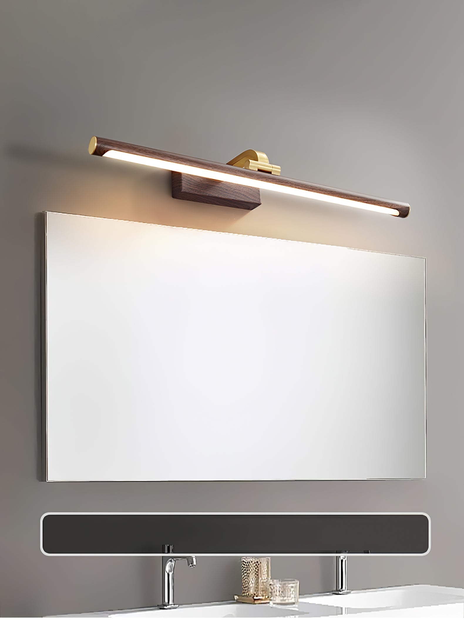 Walnut Color Linear LED Wall Light - Letslighting