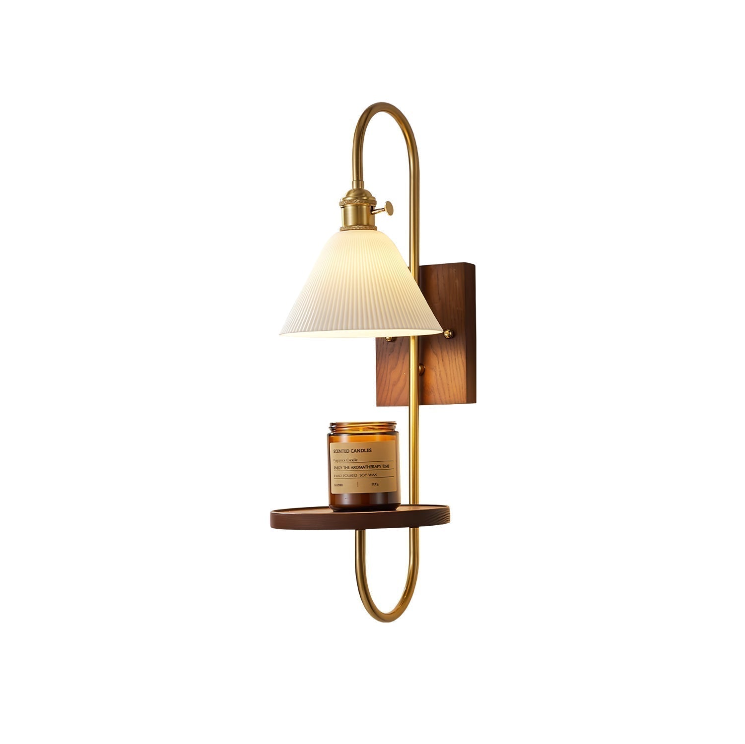Walnut Shelf Sconce - Letslighting