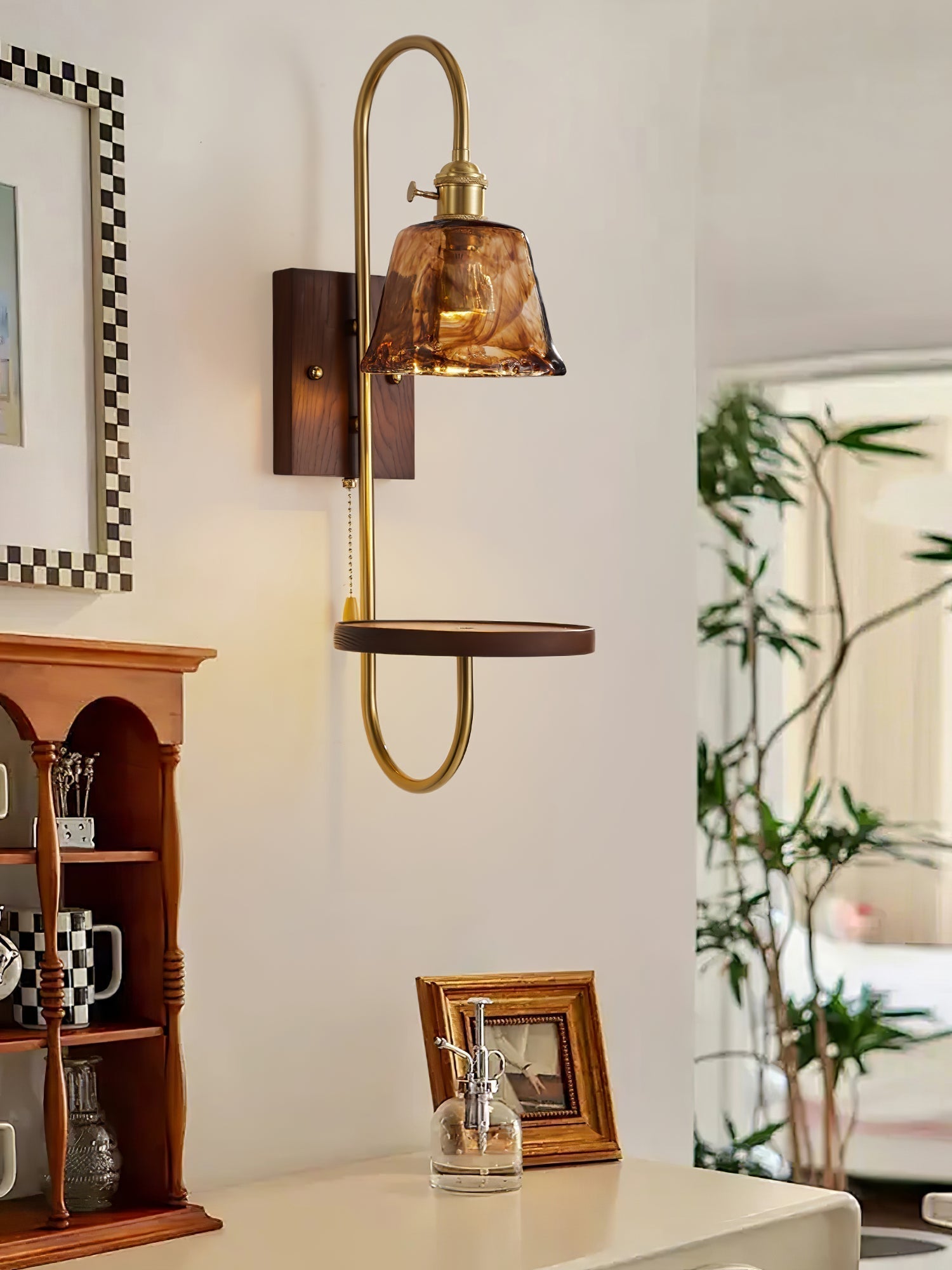 Walnut Shelf Sconce - Letslighting