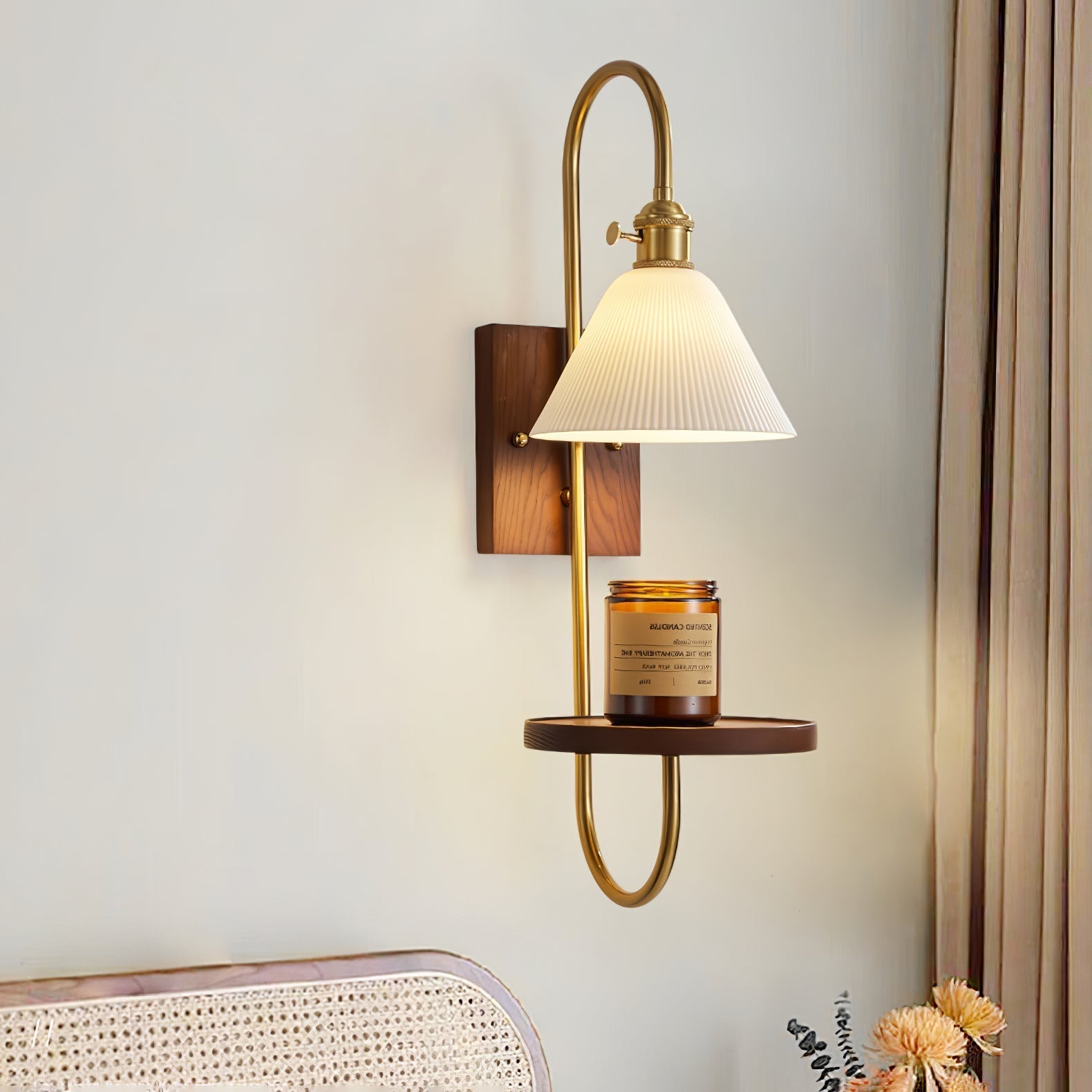 Walnut Shelf Sconce - Letslighting