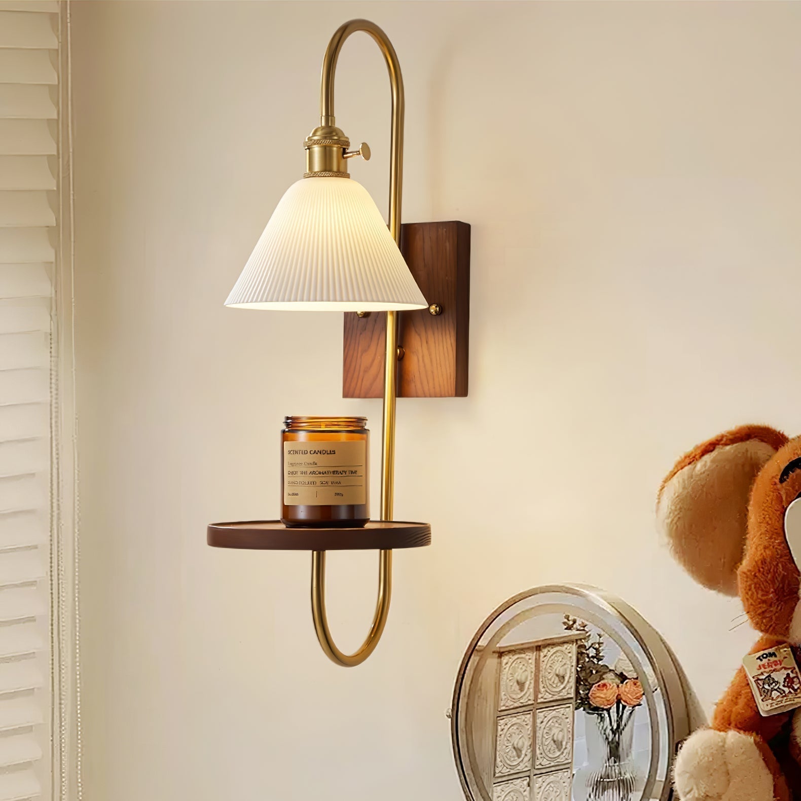 Walnut Shelf Sconce - Letslighting