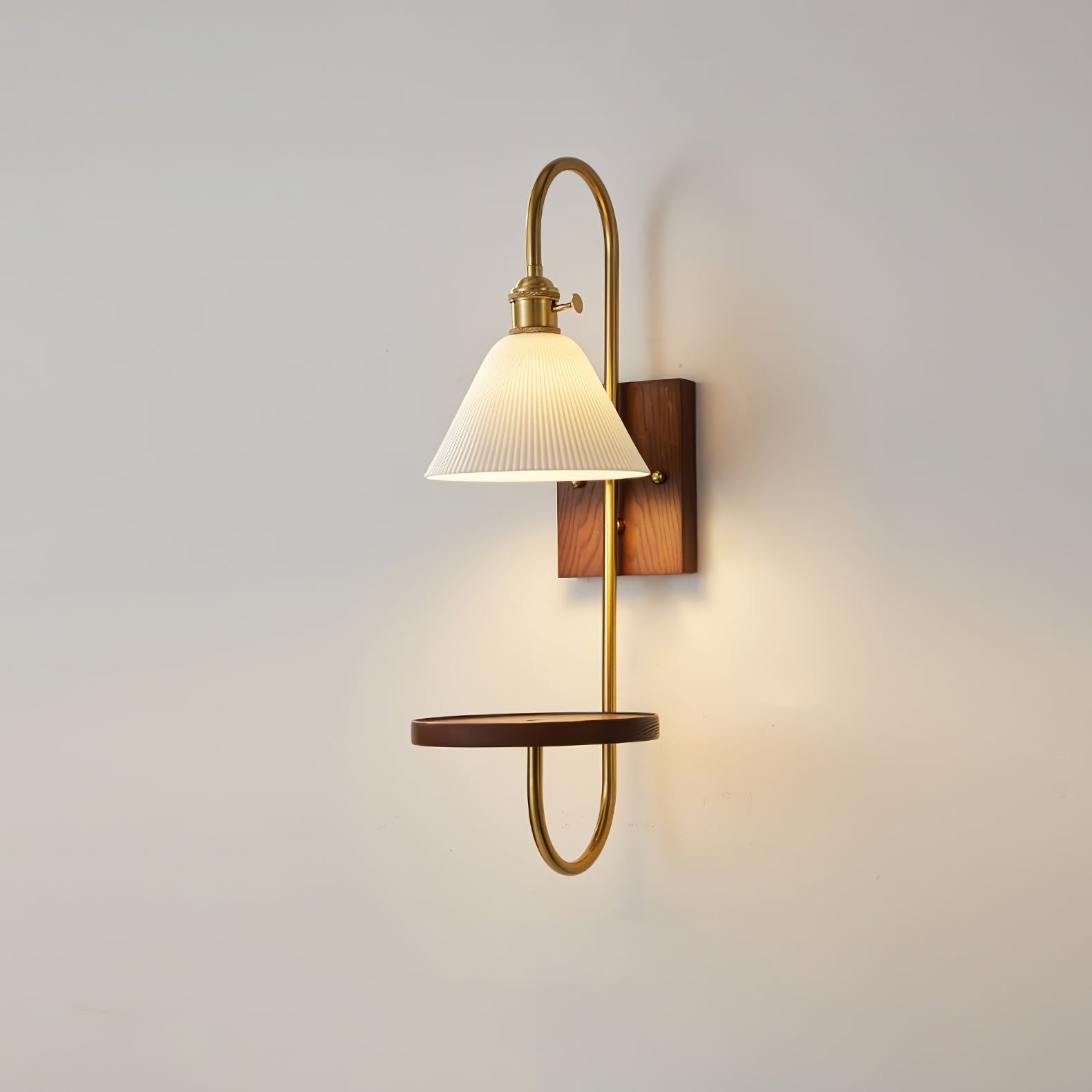 Walnut Shelf Sconce - Letslighting