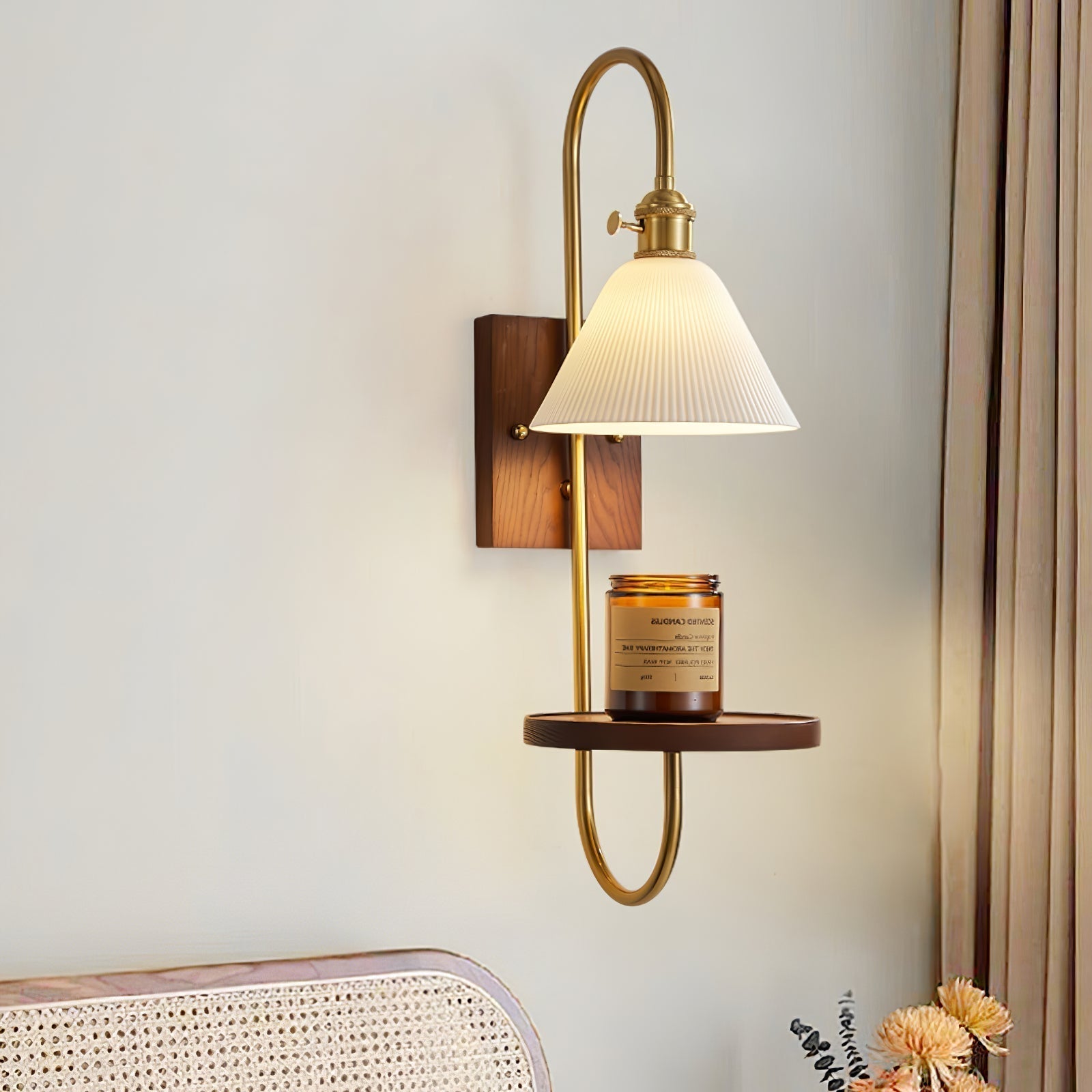 Walnut Shelf Sconce - Letslighting