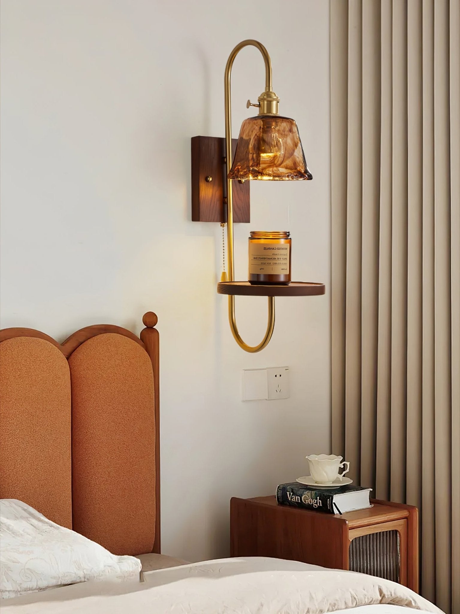 Walnut Shelf Sconce - Letslighting
